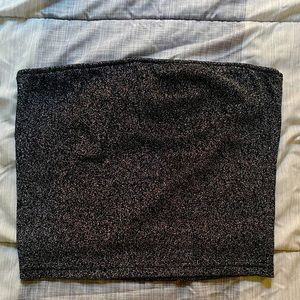 Grey and black sparkly tube top